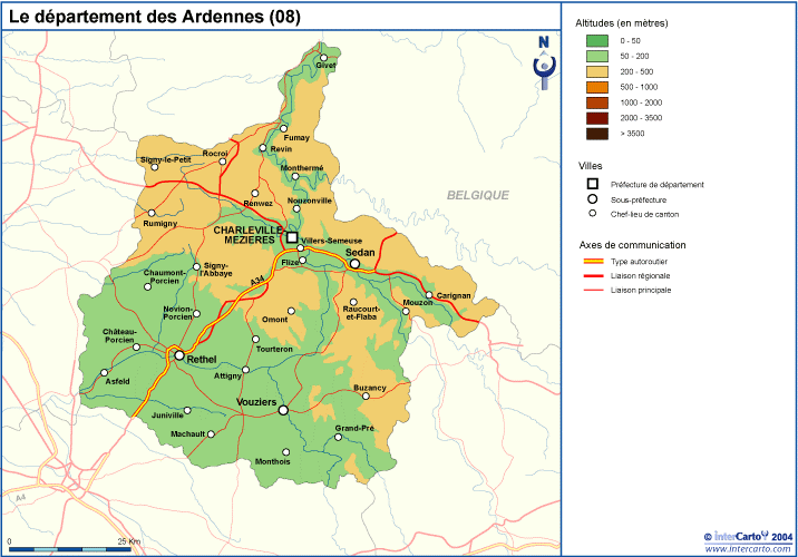 champagne ardenne carte detaillee