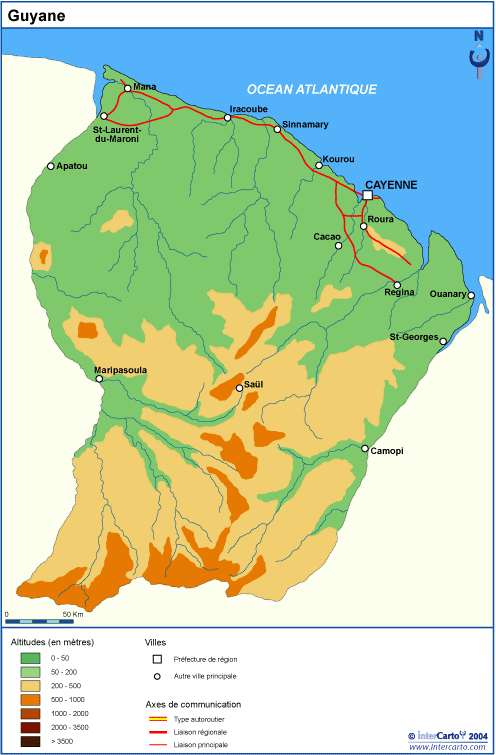 cayenne carte geographique