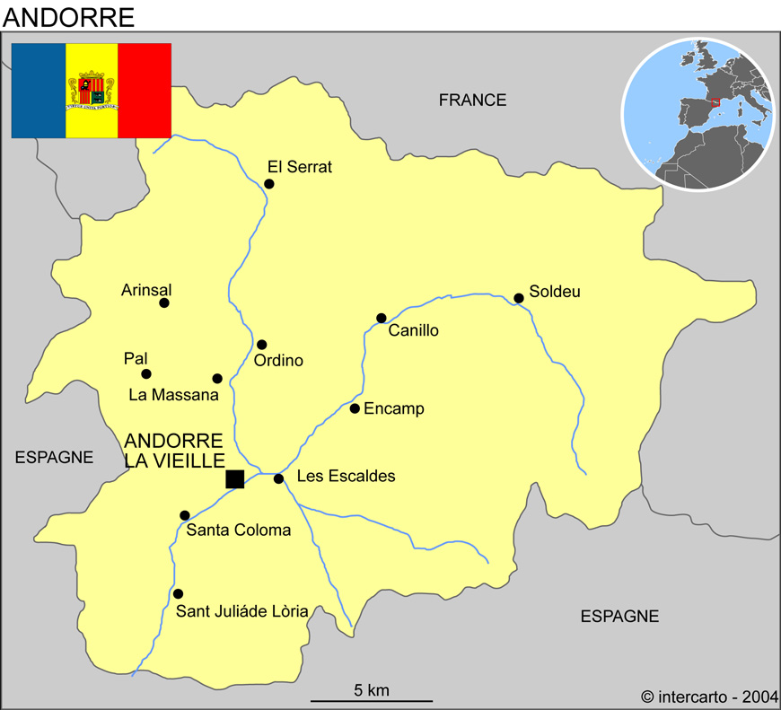 Carte de l'Andorre