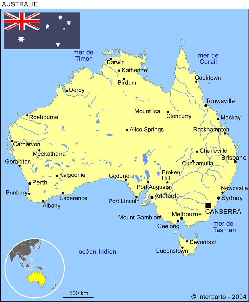 Carte de l'Australie