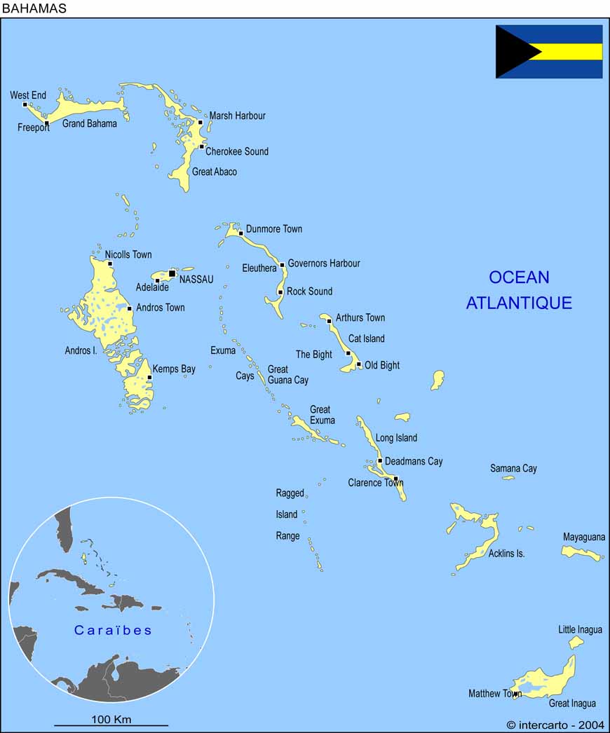 Carte des Bahamas