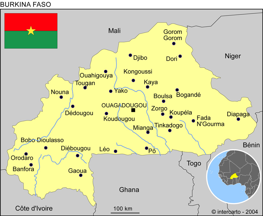 Burkina Faso Carte Villes Burkina Faso Carte Villes