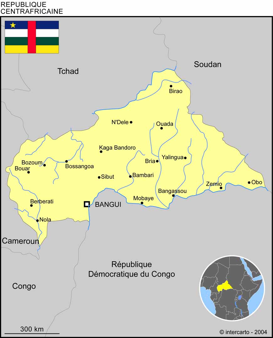 Carte du Centrafrique
