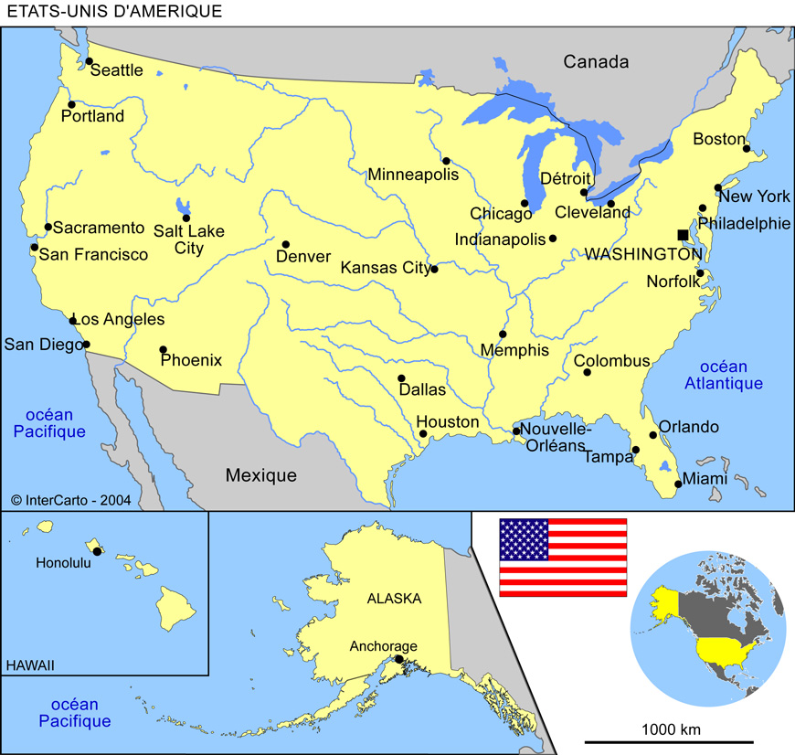 Carte des Etats-Unis