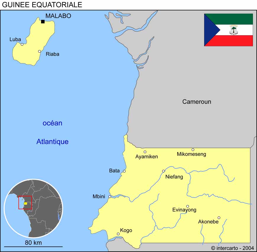 Carte de la Guine Equatoriale