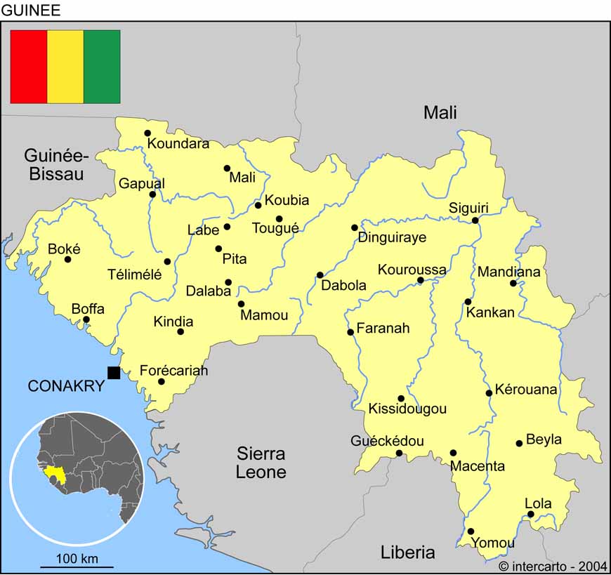 Carte de la Guinée