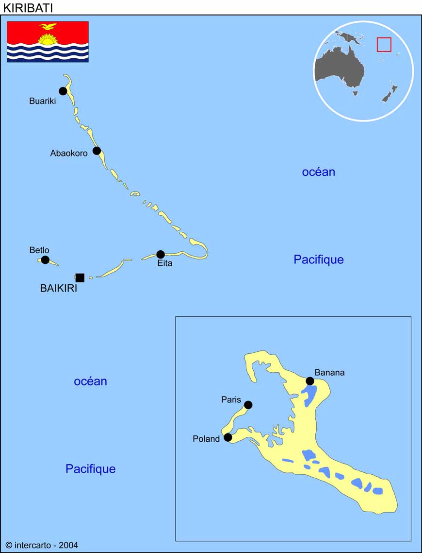 ile kiribati carte du monde