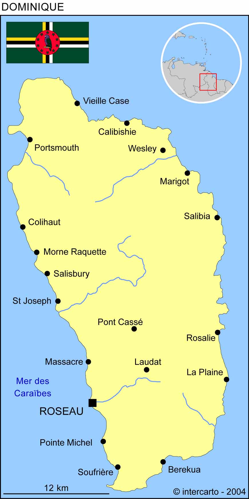 la dominique antilles carte