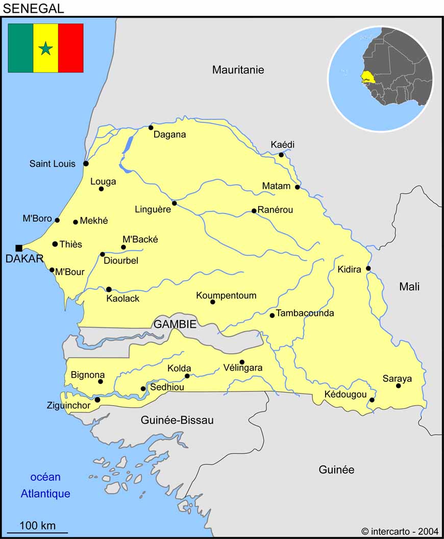 Carte du Sngal