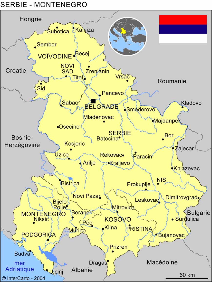 Carte de la Serbie