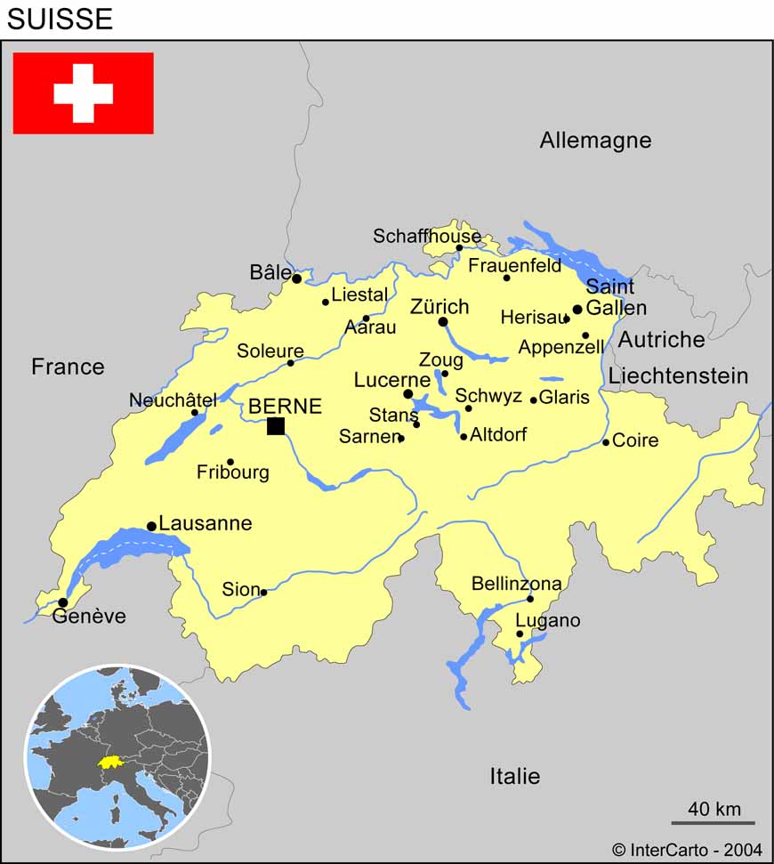 Carte de la Suisse