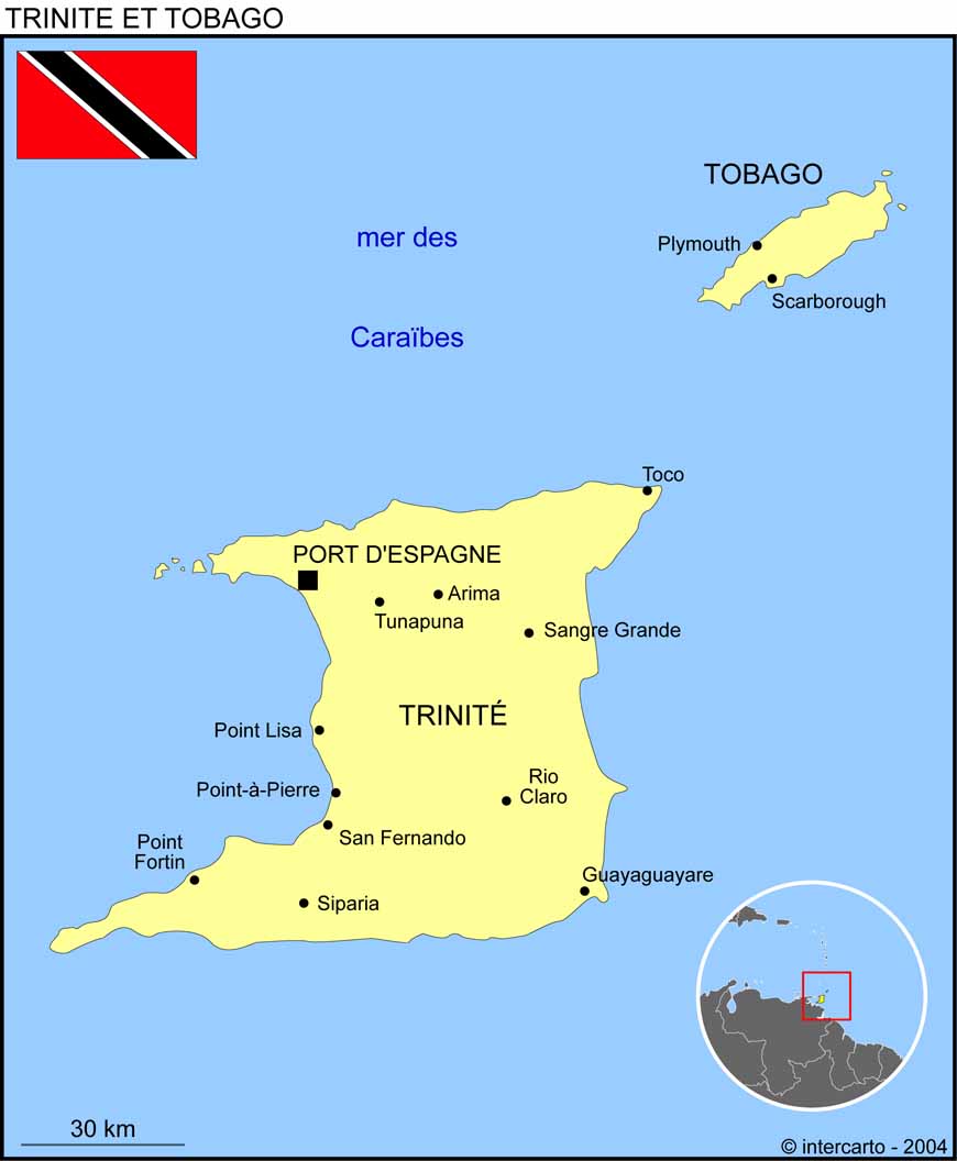 Carte de Trinit-et-Tobago