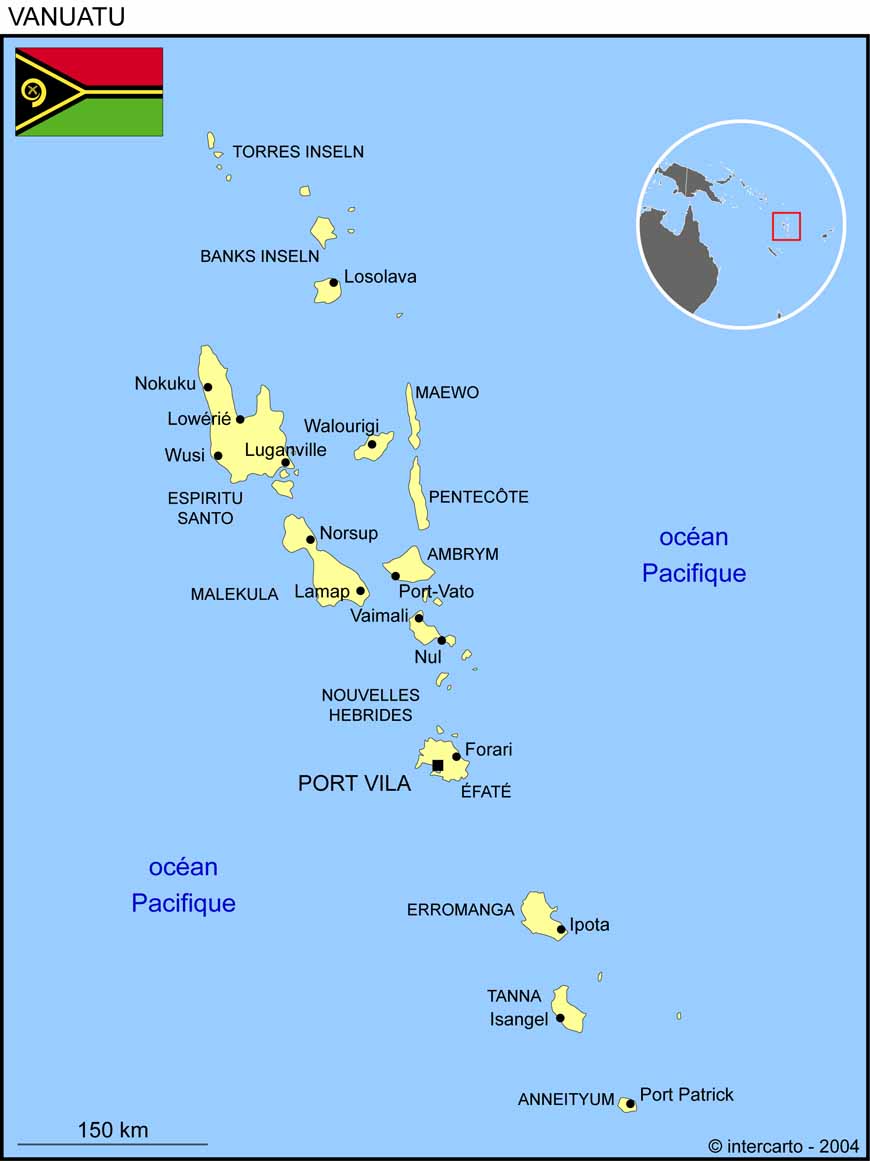 Carte des Vanuatu