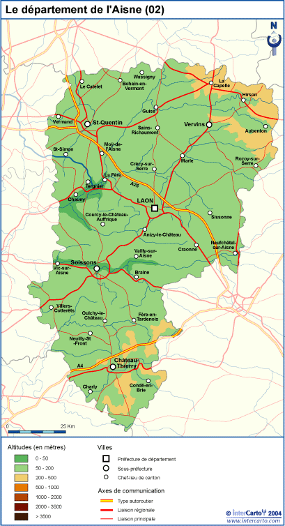 aisne carte du département