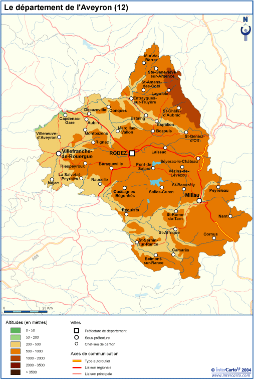 carte aveyron touristique