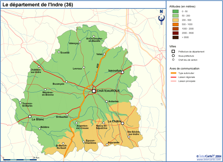 indre carte de france