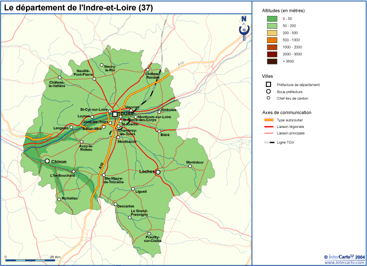 indre et loire carte de france