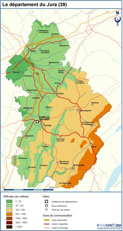 carte département du jura