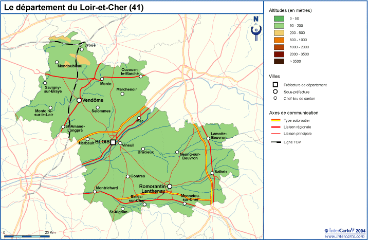 carte touristique du loir et cher