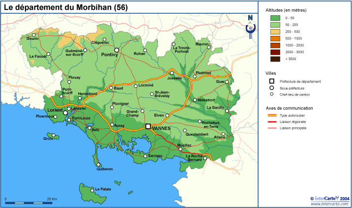 carte routière morbihan