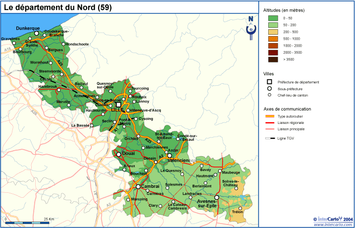 carte dpt nord