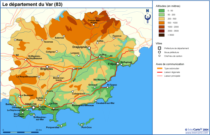 département du var carte de france