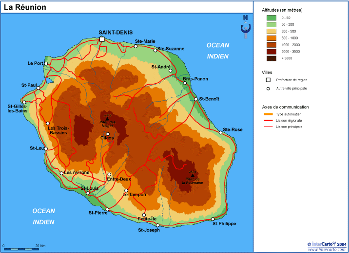 ile de la réunion carte géographique