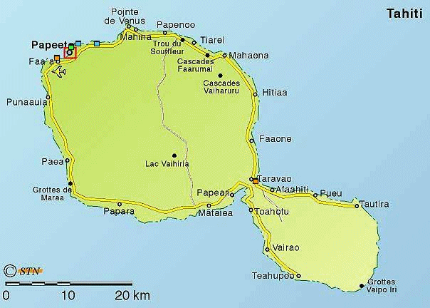 carte touristique de tahiti