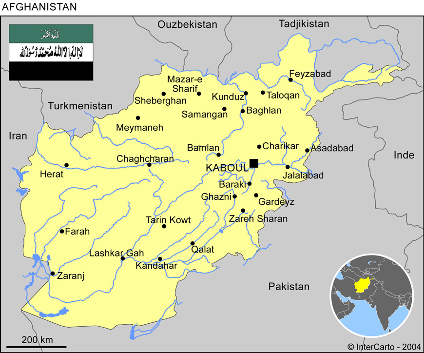 Carte de l'Afghanistan