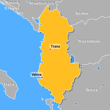 Carte de l'Albanie