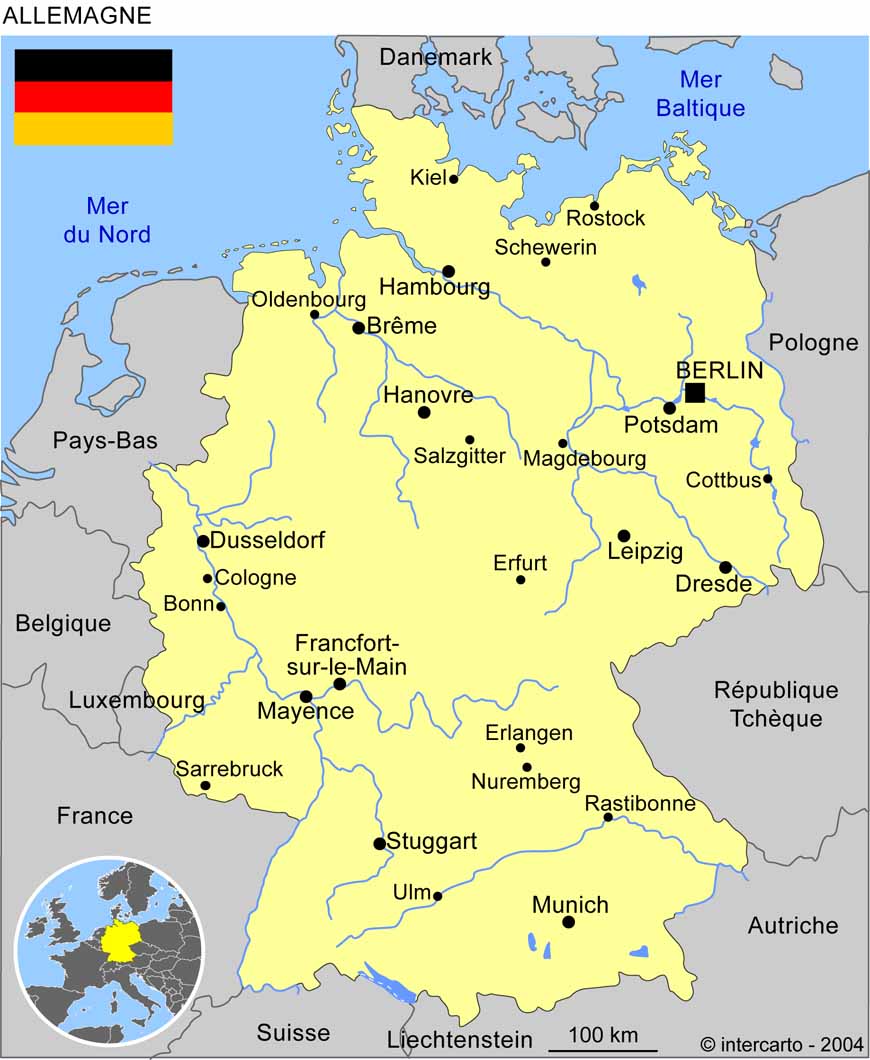 allemagne carte des villes