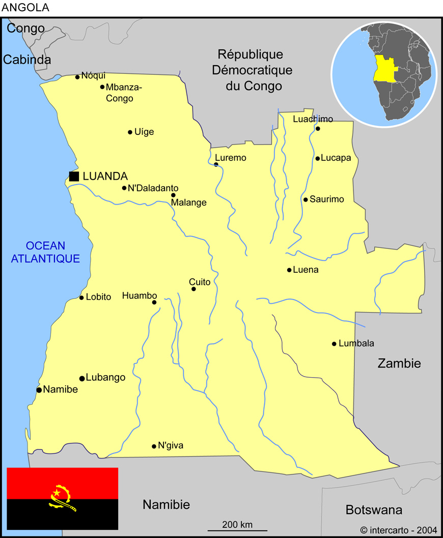 Carte d'Angola