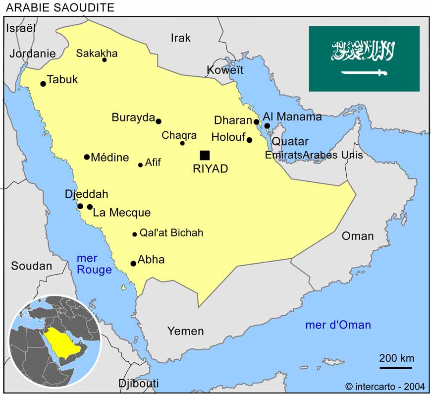 carte d arabie saoudite