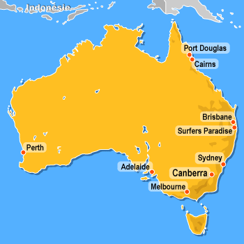 Carte de l'Australie
