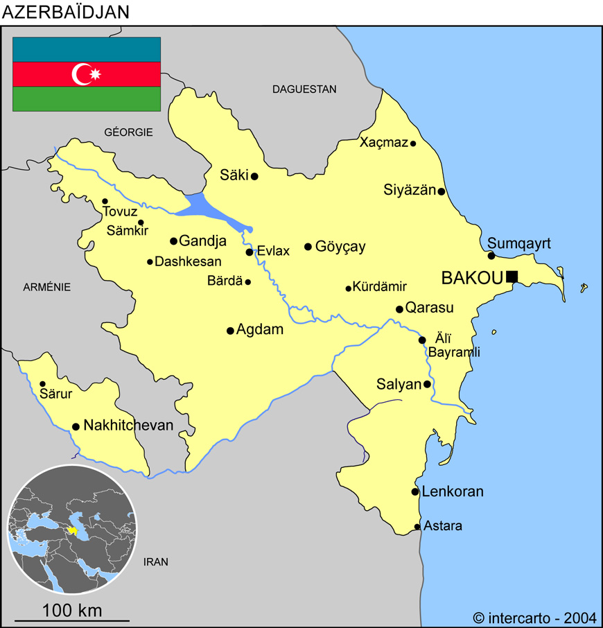 Carte de l'Azerbaidjan