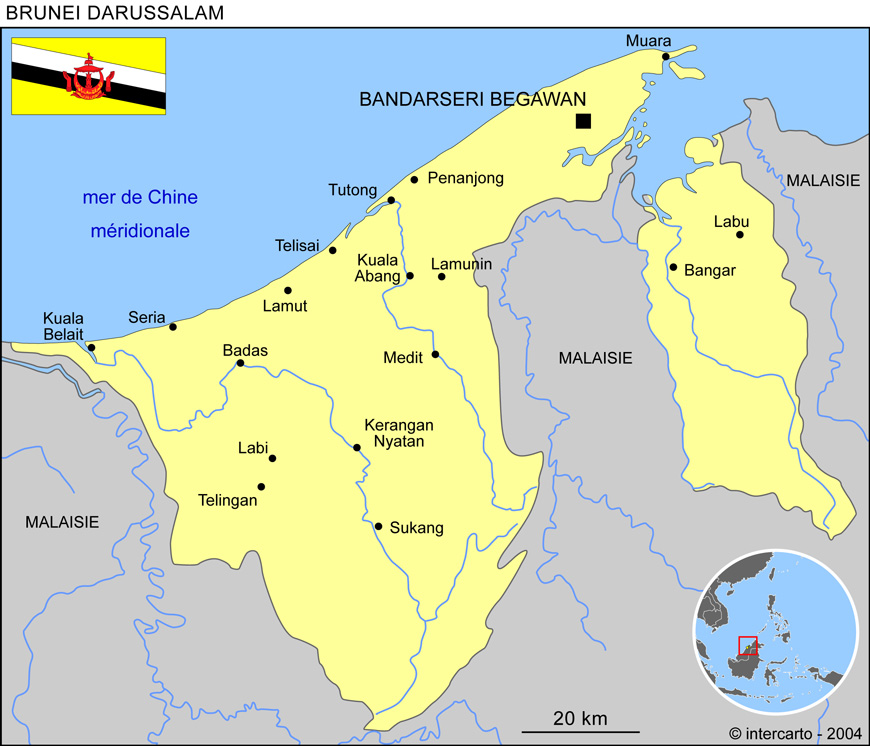 Carte du Bruni Darussalam