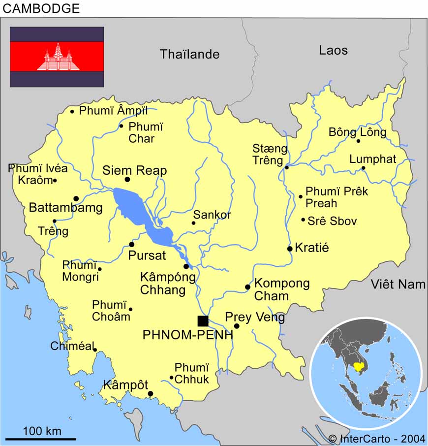 Carte du Cambodge