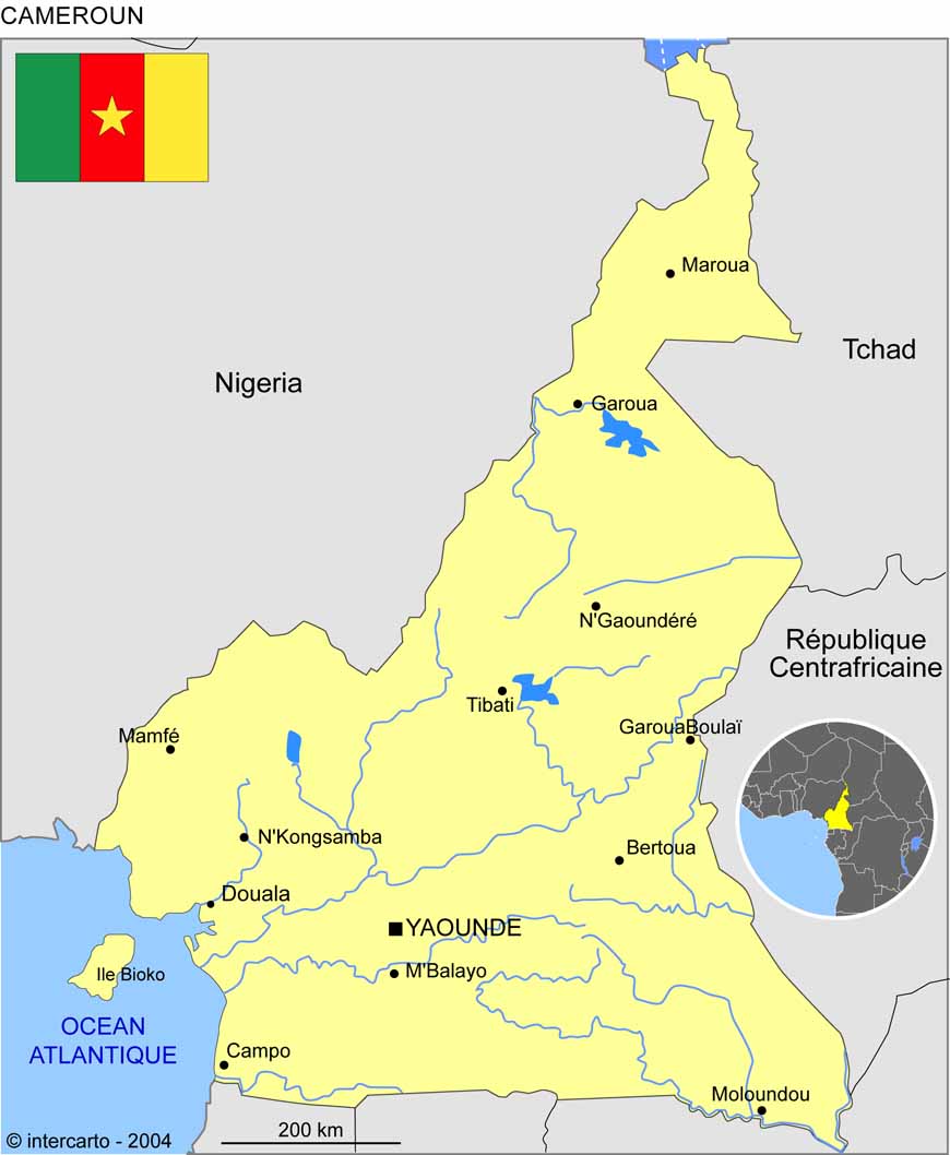 Carte du Cameroun