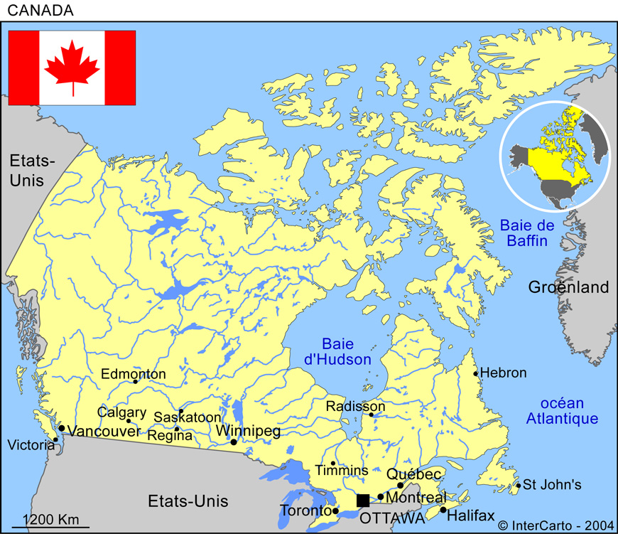 Carte du Canada