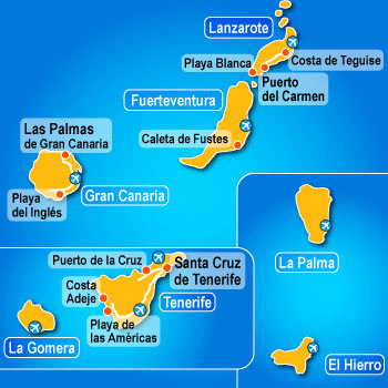 Carte des Canaries