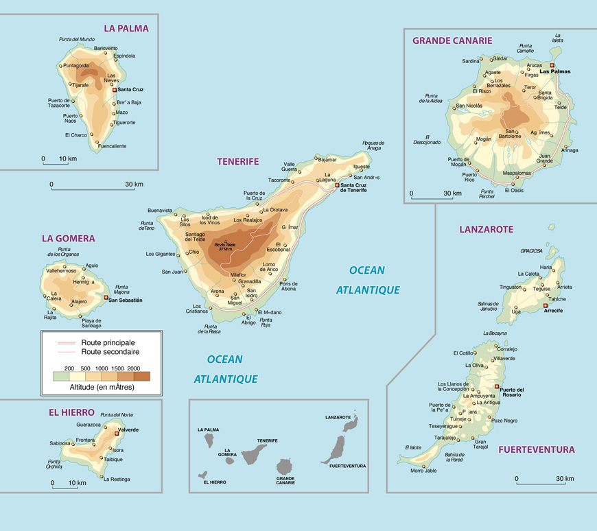 Carte des Canaries