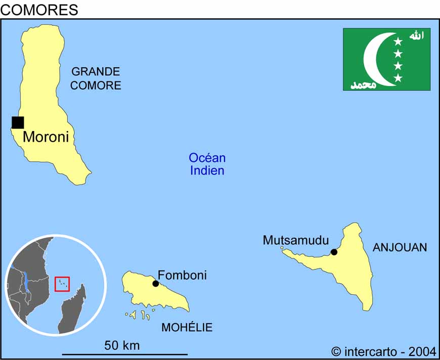 les comores carte