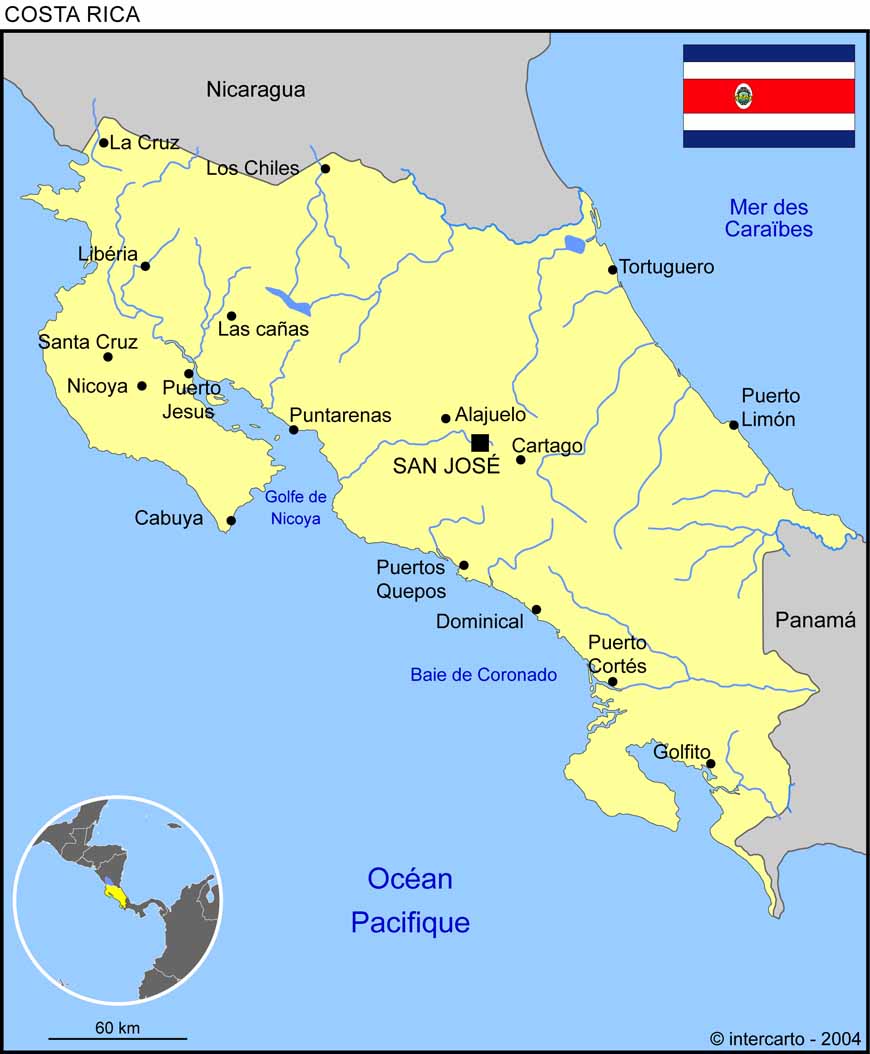 costa rica carte du monde