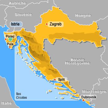 Carte de la Croatie