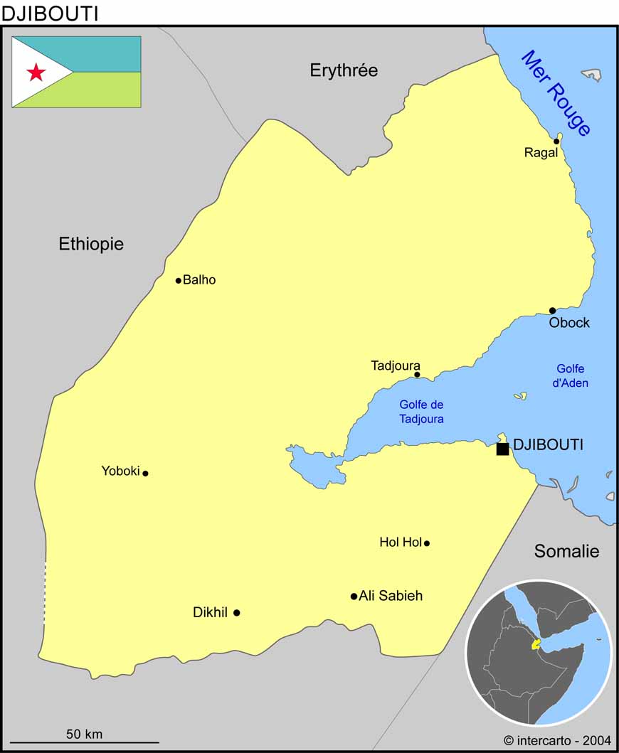 Carte de Djibouti