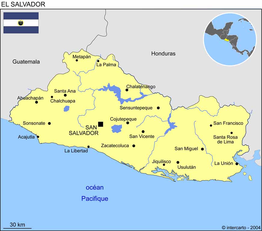 Carte du El Salvador