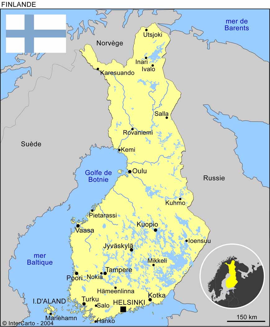 finlande carte du monde