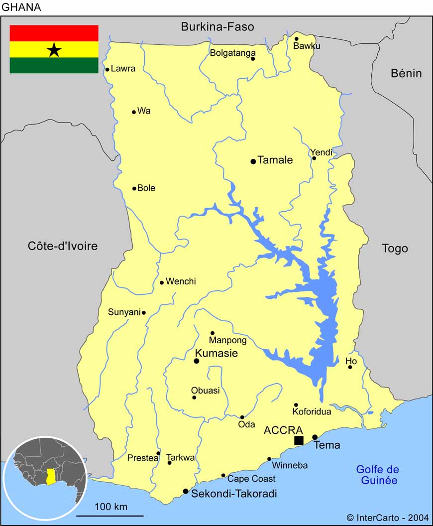 Carte du Ghana