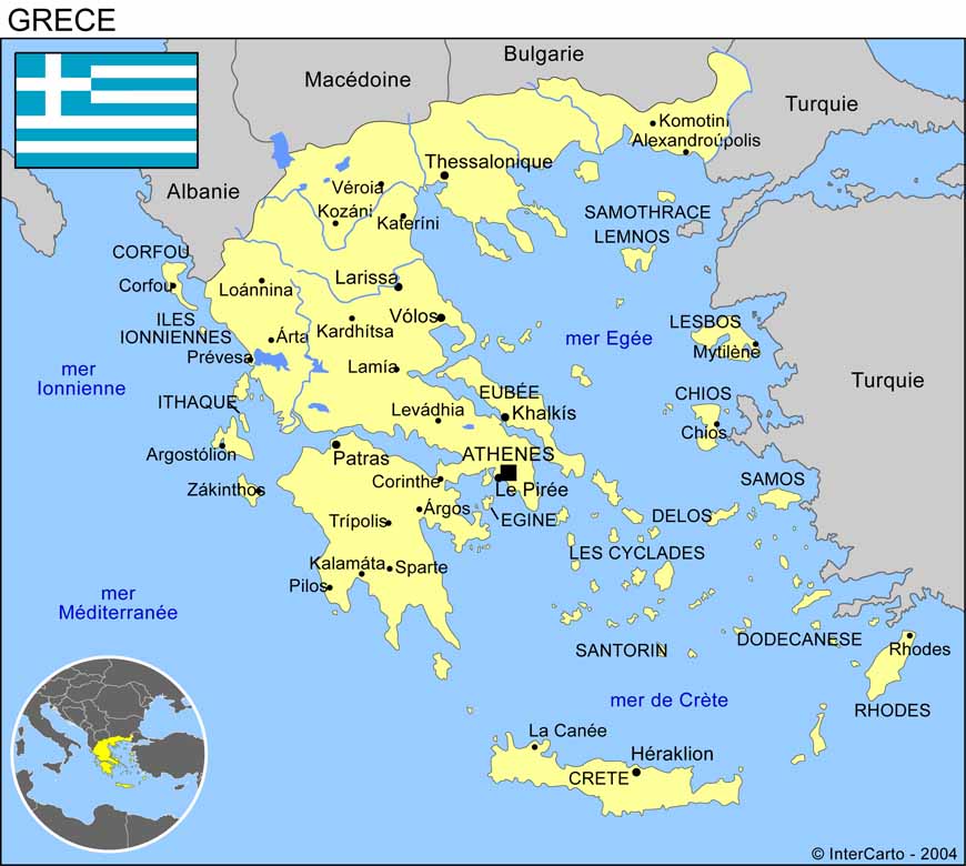 grèce carte en francais