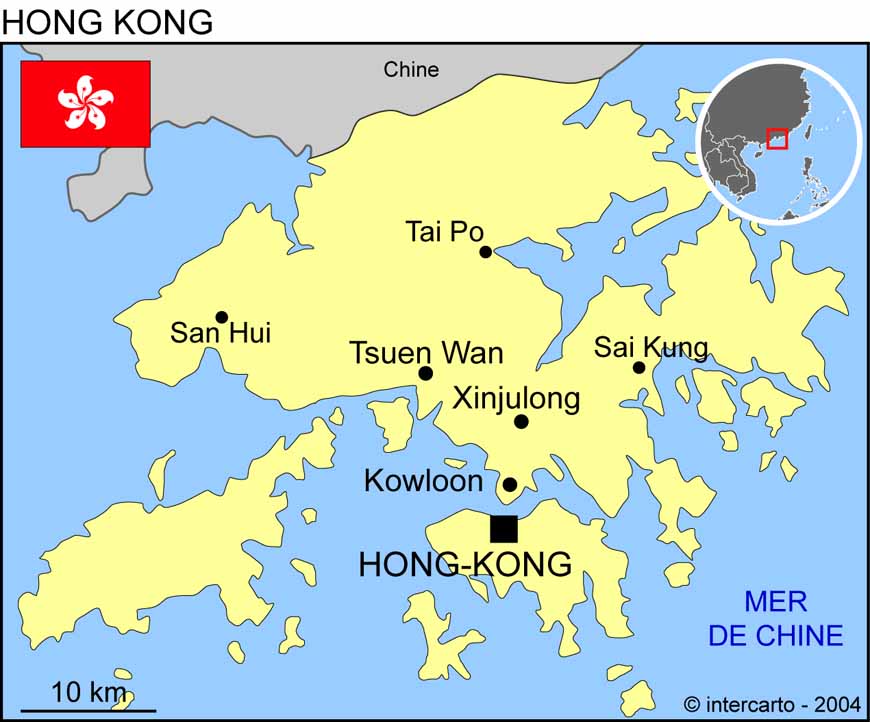 hong kong carte asie